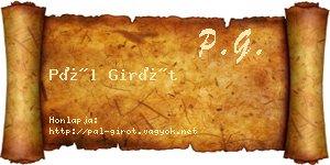 Pál Girót névjegykártya